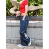 image:imageUnisex Y2K Hip Hop Street Jeans Skeleton Printed Gothic Baggy Jeans Vintage High Waist Denim Jeans Wide Leg PantsBlue