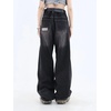 image:imageWomens Gothic Ripped Jeans High Waist HipHop Vintage Y2k Denim Pants Oversize Harajuku Beggy Wide Leg JeansBlack