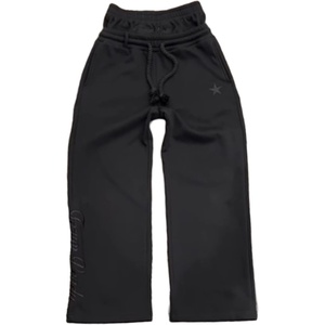 image:imageMens Y2K Wide Leg Sweatpants Drawstring Double Waisted Baggy HipHop Vintage Pants Gym Workout TrousersBlack