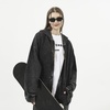 image:imageDynict Mens ZipUp Hoodies Solid HipHop Y2K Oversize Wash Old Craft Basic Hoodies Heavyweight Casual Fit SweatshirtBlack