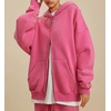image:imageDynict Mens ZipUp Hoodies Solid HipHop Y2K Oversize Wash Old Craft Basic Hoodies Heavyweight Casual Fit SweatshirtPink
