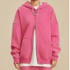 image:imageDynict Mens ZipUp Hoodies Solid HipHop Y2K Oversize Wash Old Craft Basic Hoodies Heavyweight Casual Fit SweatshirtPink
