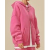 image:imageDynict Mens ZipUp Hoodies Solid HipHop Y2K Oversize Wash Old Craft Basic Hoodies Heavyweight Casual Fit SweatshirtPink