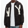 image:imageDynict Unisex Letter Embroidery Trendy Hoodies Zip Up Casual Overszie Colorful Y2K Hip Hop Streetwear Harajuku JacketBrown