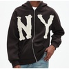 image:imageDynict Unisex Letter Embroidery Trendy Hoodies Zip Up Casual Overszie Colorful Y2K Hip Hop Streetwear Harajuku JacketBrown