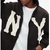 image:imageDynict Unisex Letter Embroidery Trendy Hoodies Zip Up Casual Overszie Colorful Y2K Hip Hop Streetwear Harajuku JacketBrown