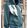 image:imageDynict Unisex Letter Embroidery Trendy Hoodies Zip Up Casual Overszie Colorful Y2K Hip Hop Streetwear Harajuku JacketGreen