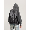image:imageDynict Unisex Y2K Aicd Wash Gothic Graphic Hoodies Oversize Grunge Skull Wing Print Sweatshirt Casual Fit PulloverBlack