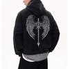 image:imageDynict Unisex Y2K Aicd Wash Gothic Graphic Hoodies Oversize Grunge Skull Wing Print Sweatshirt Casual Fit PulloverBlack