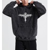 image:imageDynict Unisex Y2K Aicd Wash Gothic Graphic Hoodies Oversize Grunge Skull Wing Print Sweatshirt Casual Fit PulloverBlack