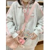 image:imageDynict Womens Kawaii Hoodies Set Cute Pink Cat Zipper Hoddies Y2K Harajuku Oversize Pants Japanese Embroidery Hoodies SetGray Hoodie