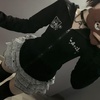 image:imageDynict Womens Y2K Cute Graphic Zip Up Hoodies Short Sleeve Harajuku Slim Fit Kawaii Aesthetic Cartoon Print TShirtBlacklong