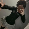 image:imageDynict Womens Y2K Cute Graphic Zip Up Hoodies Short Sleeve Harajuku Slim Fit Kawaii Aesthetic Cartoon Print TShirtBlacklong