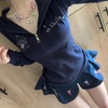 image:imageDynict Womens Y2K Cute Graphic Zip Up Hoodies Short Sleeve Harajuku Slim Fit Kawaii Aesthetic Cartoon Print TShirtBluelong