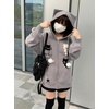 image:imageDynict Womens Y2K Kawaii Hoodies Cute Cat Graphic Cat Ears Zip Up Hoodies Casual Harajuku Drawstring CardigansCardigan