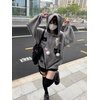 image:imageDynict Womens Y2K Kawaii Hoodies Cute Cat Graphic Cat Ears Zip Up Hoodies Casual Harajuku Drawstring CardigansCardigan