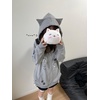 image:imageDynict Womens Y2K Kawaii Hoodies Cute Cat Graphic Cat Ears Zip Up Hoodies Casual Harajuku Drawstring CardigansHoodie