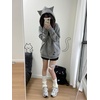 image:imageDynict Womens Y2K Kawaii Hoodies Cute Cat Graphic Cat Ears Zip Up Hoodies Casual Harajuku Drawstring CardigansHoodie