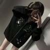 image:imageDynict Womens Y2K Zip Up Cute Graphic Hoodies Cat Ears Casual Cartoon Harajuku Kawaii Clothes Oversize Streetwear JacketBlack
