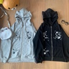 image:imageDynict Womens Y2K Zip Up Cute Graphic Hoodies Cat Ears Casual Cartoon Harajuku Kawaii Clothes Oversize Streetwear JacketBlack