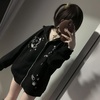 image:imageDynict Womens Y2K Zip Up Cute Graphic Hoodies Cat Ears Casual Cartoon Harajuku Kawaii Clothes Oversize Streetwear JacketBlack