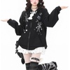 image:imageDynict Womens Y2K Zip Up Cute Graphic Hoodies Cat Ears Casual Cartoon Harajuku Kawaii Clothes Oversize Streetwear JacketBlack1
