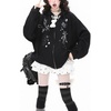 image:imageDynict Womens Y2K Zip Up Cute Graphic Hoodies Cat Ears Casual Cartoon Harajuku Kawaii Clothes Oversize Streetwear JacketBlack1