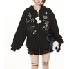 image:imageDynict Womens Y2K Zip Up Cute Graphic Hoodies Cat Ears Casual Cartoon Harajuku Kawaii Clothes Oversize Streetwear JacketBlack1