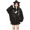 image:imageDynict Womens Y2K Zip Up Cute Graphic Hoodies Cat Ears Casual Cartoon Harajuku Kawaii Clothes Oversize Streetwear JacketBlack1