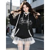 image:imageDynict Womens Y2K Zip Up Cute Graphic Hoodies Cat Ears Casual Cartoon Harajuku Kawaii Clothes Oversize Streetwear JacketBlack2