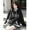 image:imageDynict Womens Y2K Zip Up Cute Graphic Hoodies Cat Ears Casual Cartoon Harajuku Kawaii Clothes Oversize Streetwear JacketBlack2