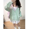 image:imageDynict Womens Y2K Zip Up Cute Graphic Hoodies Cat Ears Casual Cartoon Harajuku Kawaii Clothes Oversize Streetwear JacketGreen