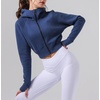 image:imageDynict Womens Yoga Zip Up Cropped Hoodies Casual Comfy Spring Warm Outfits Fleece Jackets Gym TopsBlue
