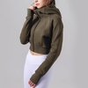 image:imageDynict Womens Yoga Zip Up Cropped Hoodies Casual Comfy Spring Warm Outfits Fleece Jackets Gym TopsDark Green
