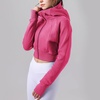 image:imageDynict Womens Yoga Zip Up Cropped Hoodies Casual Comfy Spring Warm Outfits Fleece Jackets Gym TopsDark Pink
