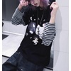 image:imageDynict Y2k Cute Sweatshirts for Women Harajuku Kawaii Striped Sweatshirts Cartoon TshirtsCat Print