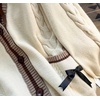 image:imageWomens Y2K Knit Cardigans Bow Tie Button Down Long Sleeve Cardigans Cute Kawaii VNeck Oversize SweaterBrown