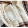 image:imageWomens Y2K Knit Cardigans Bow Tie Button Down Long Sleeve Cardigans Cute Kawaii VNeck Oversize SweaterBrown