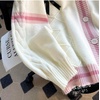 image:imageWomens Y2K Knit Cardigans Bow Tie Button Down Long Sleeve Cardigans Cute Kawaii VNeck Oversize SweaterWhite