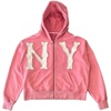 image:imageDynict Unisex Letter Embroidery Trendy Hoodies Zip Up Casual Overszie Colorful Y2K Hip Hop Streetwear Harajuku JacketPink