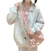 image:imageDynict Womens Kawaii Hoodies Set Cute Pink Cat Zipper Hoddies Y2K Harajuku Oversize Pants Japanese Embroidery Hoodies SetGray Hoodie
