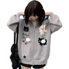 image:imageDynict Womens Y2K Kawaii Hoodies Cute Cat Graphic Cat Ears Zip Up Hoodies Casual Harajuku Drawstring CardigansCardigan