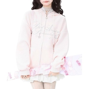 image:imageDynict Womens Y2K Zip Up Cute Graphic Hoodies Cat Ears Casual Cartoon Harajuku Kawaii Clothes Oversize Streetwear JacketPink1
