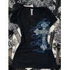 image:imageWomens Y2K Gothic Graphic VNeck Slim Fit TShirt Grunge Vintage Short Sleeve Trendy Crop TopsBlack1