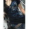 image:imageWomens Y2K Gothic Graphic VNeck Slim Fit TShirt Grunge Vintage Short Sleeve Trendy Crop TopsBlack1