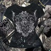 image:imageWomens Y2K Gothic Graphic VNeck Slim Fit TShirt Grunge Vintage Short Sleeve Trendy Crop TopsBlack5