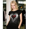 image:imageWomens Y2K Gothic Graphic VNeck Slim Fit TShirt Grunge Vintage Short Sleeve Trendy Crop TopsBlack7