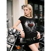 image:imageWomens Y2K Gothic Graphic VNeck Slim Fit TShirt Grunge Vintage Short Sleeve Trendy Crop TopsBlack7