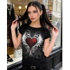 image:imageWomens Y2K Gothic Graphic VNeck Slim Fit TShirt Grunge Vintage Short Sleeve Trendy Crop TopsBlack7