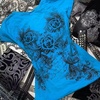 image:imageWomens Y2K Gothic Graphic VNeck Slim Fit TShirt Grunge Vintage Short Sleeve Trendy Crop TopsBlue